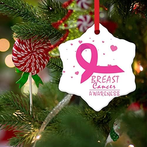 Рак воин розови украси за новогодишни елки за рак Керамички Божиќен украс за рак на дојка Свесност Божиќни украси Подарок нов Дома Дома Домаќинство
