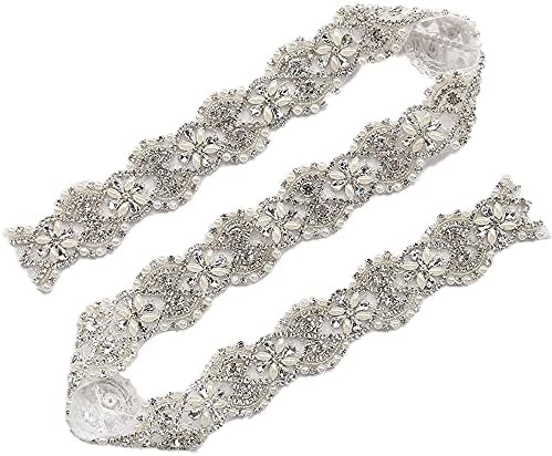 TRLYC 2021 Нов гроздобер кристален свадбен појас за фустан Кристал Rhinestone бисер невестински вреќи