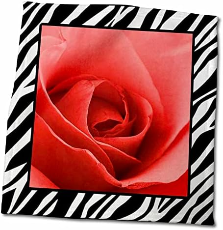3drose Florene Childrens Art II - црвена роза на зебра - крпи