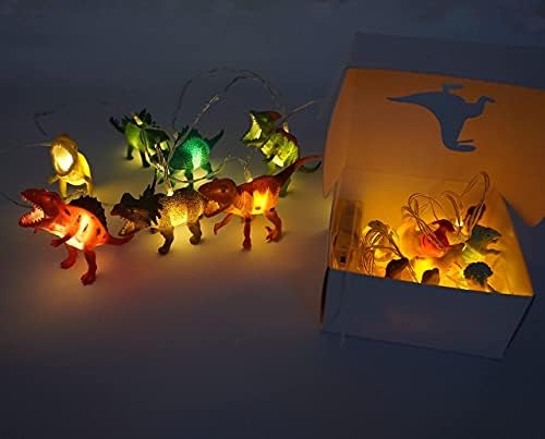 Yeamar 2 пакет LED диносаурусни жици светла за куќи за момчиња 8 -от 5,6ft дино играчки жици светла батерија оперирана диносаурус