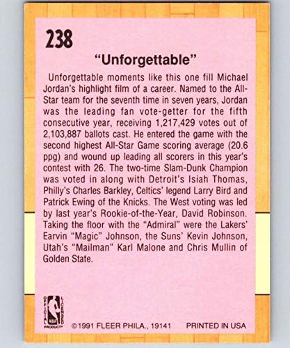 1991-92 Флеер кошарка 238 '91 Официјална картичка за трговија со сите starвезди во НБА од Флеер/Скајбокс