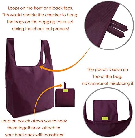 Намирници торбички за намирници за намирници Ripstop, преклопени во прицврстена торбичка, торбички за купување полиестер, што може да
