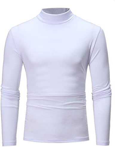 Zddo Mens Slim Fit Mock Veck Basic врвови со долги ракави Термички долна облека Turtleneck Pullver Casual Base Layer Tiles