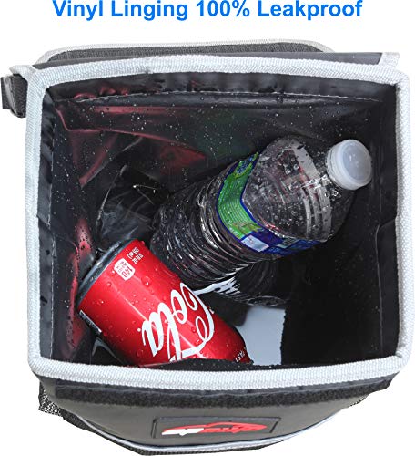 Епауто водоотпорен автомобил за отпадоци со капаци и џебови за складирање, црна