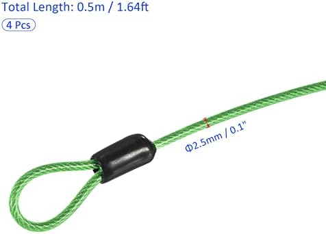 M METERXITION 4 SACE SECUTION CABLE - Пластично обложено јаже за заклучување на челик ПРИМЕНА НА ОВДЕ/Велосипед/патување