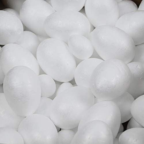 Ongонгџијуан 30 парчиња бело стиропор во форма на јајце топки