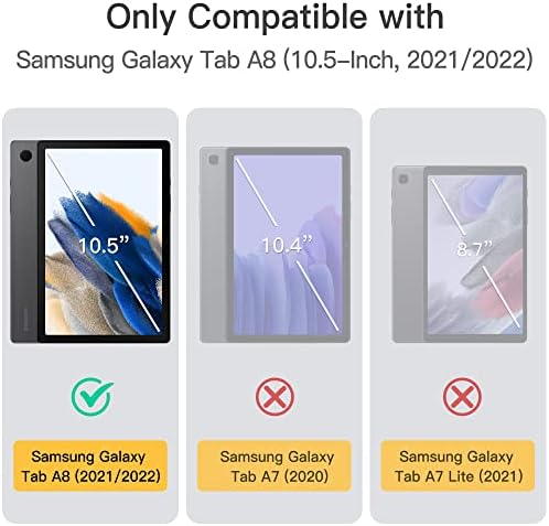 Jetech Case за Samsung Galaxy Tab A8 10.5-инчи 2022, тенок фолио за заштитен таблет покритие, гледање со повеќе агол, автоматско будење/спиење