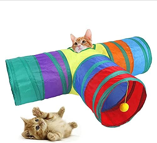 Тунел за мачки за внатрешни мачки интерактивни-3 начини игра играчка писе тунел peek дупка играчка со 1 играчка играчка играчка за зајаци мачиња и кучиња