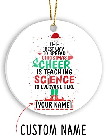 Персонализиран Божиќен украс, Прилагодете начин за ширење Божиќно расположение е учење на научен украс, подарок за наставник мама тато, обичај за Божиќна нова годи
