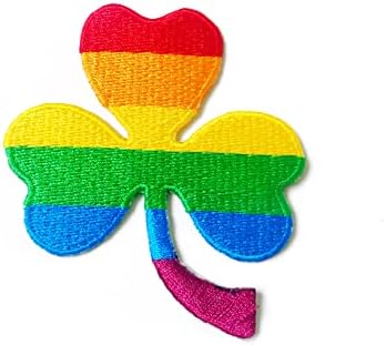 PL SHAMROCK закрпи три лисја детелина ЛГБТ симбол симпатичен цртан филм шие железо на извезена апликација знак знак за лепенка облека костум