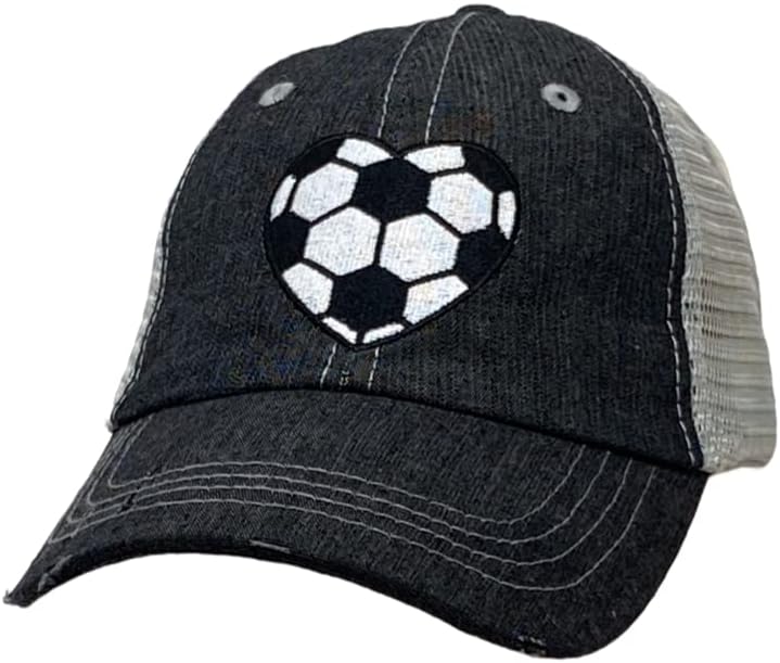Кокомо душа женска фудбалска срцева капа | Фудбалска мама капа | Фудбалско срце капа 704 темно сива боја