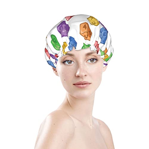 Womenените што можат да се користат за истегнување на полите, шапката за коса Виножито желе, двојно слоеви, водоотпорна капа за бања за туширање