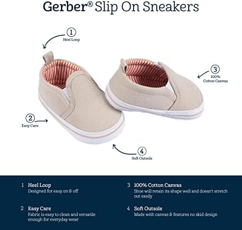 Gerber Unisex-дете новороденче за новороденчиња, момче и девојче, чевли за креветчиња за патики