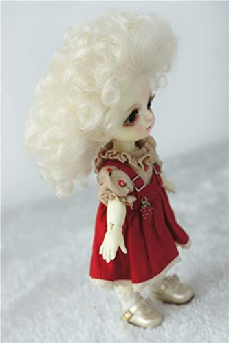 Додатоци за подароци за играчки JD174 5-6INCH Лати жолти кратки кадрави кукли со кукли 1/8 OB11 afro bjd коса
