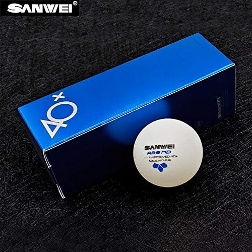 Sanwei ABS HD 3 starвездени топки за тениски топки, пакет од 3 топки, бели, ITTF одобрени премиум натпреваруваат пинг -понг топки
