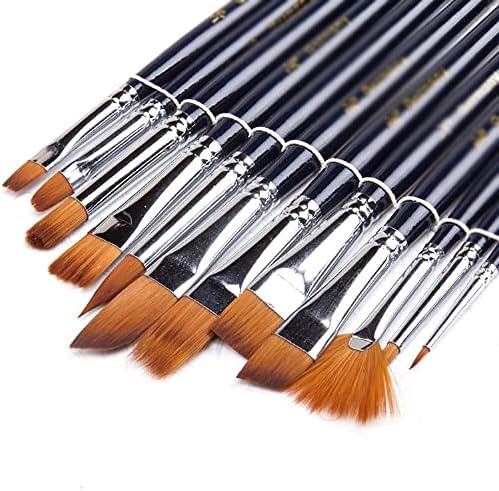 CXDTBH 12 Watercolor Coatings Brush Nylon Hair Drawn Brush All Kinds of Short-Rod Oleacrylic Acid Painting Brush Pen Art Supplies