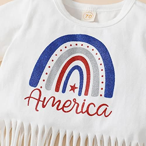 4-ти јули бебе девојче облеки во американска раб тасела врвна маица шорцеви шорцеви за лето за летни независни облеки