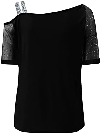 Есенска летна графичка блуза тинејџерки кратки ракави 2023 ладно рамо памучно блуза за жени АК АК