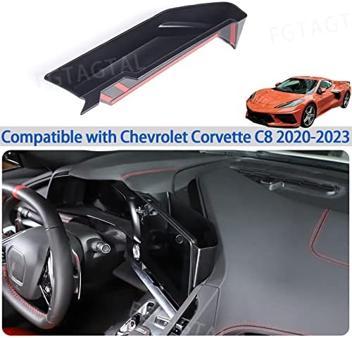 CGTagtal Center Console Console Cox компатибилна со Chevrolet Corvette C8 2020 2021 2022 2023, ABS навигација Екранот за заден резервоар за складирање,