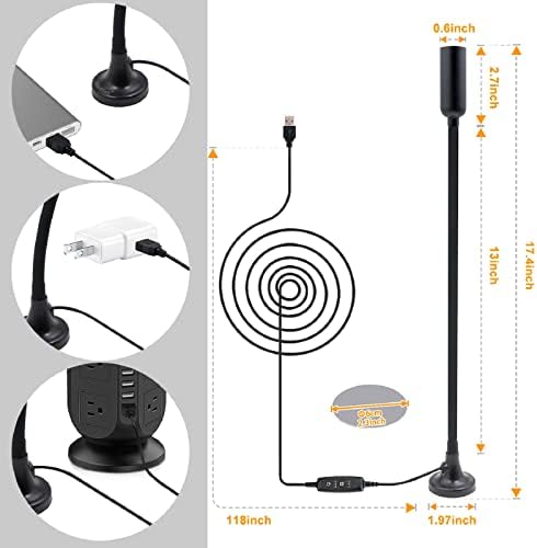 ENUOTEK USB MagnetC Flexible LED работа Работилница за инспекција на светло за инспекција на светло 3W затемнет и тајмер функција, силен магнет