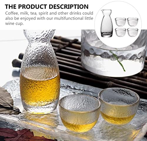 Upkoch 1set пијалок вода аки токкури винска забава - потопло топло чист подарок традиционално стакло за сервирање соја четири чајник