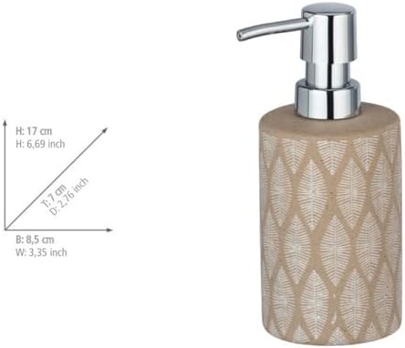 Wenko 23675100 Tupian Soap Dispenser, капацитет: 0,3 L, керамика, 8,5 x 17 x 7 cm, беж