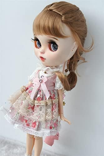 JD413 9-10INCH 23-25cm Француски плетенки Синтетички перики на кукли со кукли Blythe Pigs Bjd Долкови додатоци за кукли