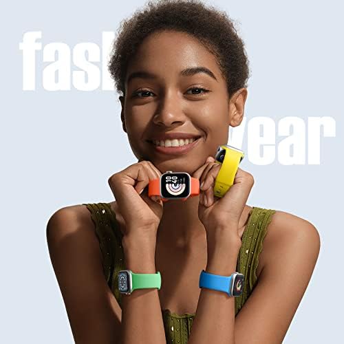 Daqin 8 пакувања Спортски опсези компатибилни со Apple Watch Band 38mm 40mm 41mm 42mm 44mm 45mm 49mm жени, меки силиконски водоотпорен каиш за замена за Apple Watch Ultra Iwatch Series 8 7 6 5 4 3 2 1 SE