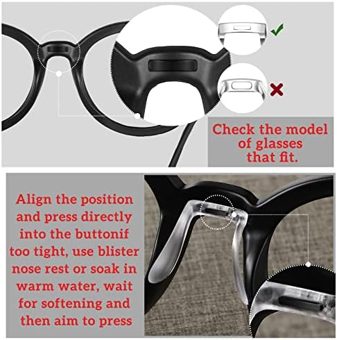 12 парчиња U во облик на очила за очила на носот мост пластични очила за очи за нос подлошки анти-лизгачки нос парчиња за очила меки приклучоци за воздушни комори за н