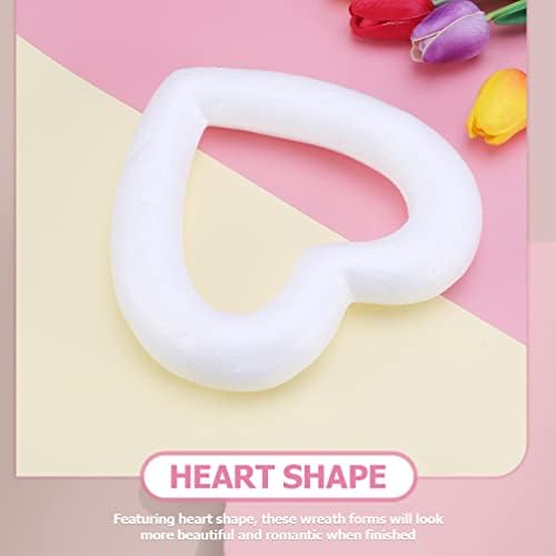Zerodeko 10 парчиња пена срцев венец, занаетчиска форма во форма на топка полистирен во форма на срце, моделирање на срце, DIY материјали