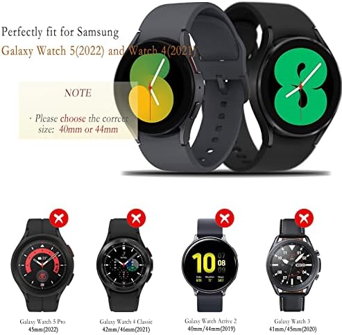 [2-Пак] ОХПРОС СЛУЧАЈ Компатибилен со Samsung Galaxy Watch 5 & 4 40mm 44mm куќиште со наслови со додатоци за заштитни ленти со екран додатоци