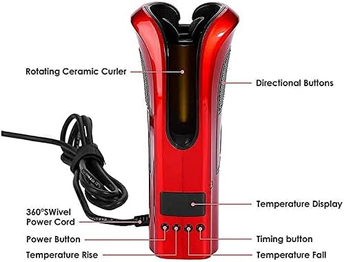 MZLXDEDIAN ВИДОВНИ ВАДЕН, професионален виткар за коса Ironелезо Стилер, автоматска алатка за ротирање на стилизирање со керамички