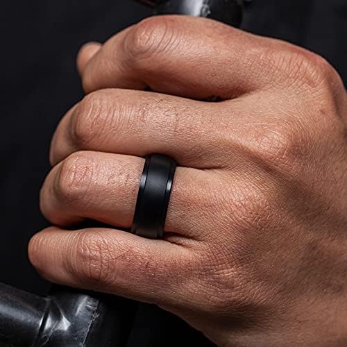 Thunderfit Silicone Ring Men, Step Edge гума свадбена лента, широк 10мм, дебелина од 2,5 мм