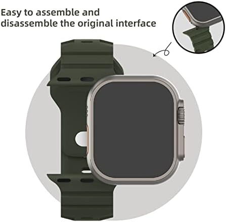 Suitisbest Спортски Бендови Компатибилни Со Apple Watch Ultra Bands 49mm 45mm 44mm 42mm за Мажи, Меки Силиконски Водоотпорни Ремени Нараквици за Apple Watch Ultra iWatch Серија 8 7 6 5 SE, 2 Пакувања