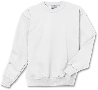 Hanes Boys Youth Comfortblend Ecosmart Crewneck Sweatshirt-White-XS