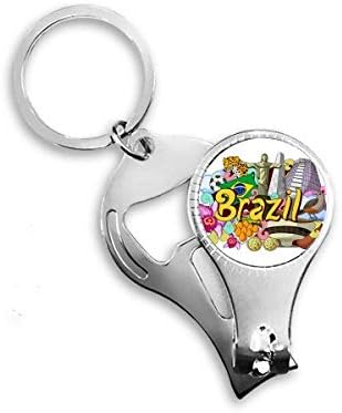 Фудбал Оскар Нимејер Бразил Графити нокти Нипер прстен клуч за шишиња со шишиња со шишиња клипер