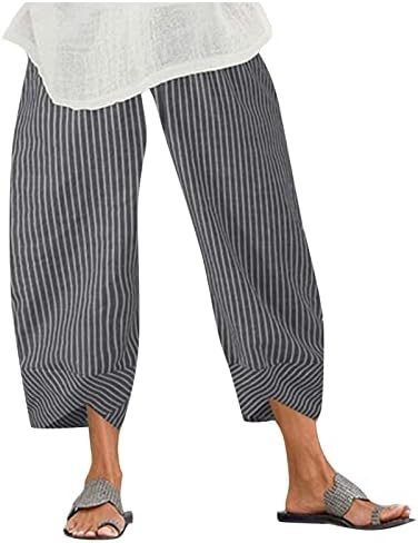 Постелни панталони за жени гроздобер еластична половината со исечени затегнати џемпери панталони лабави боемски високо издигнување