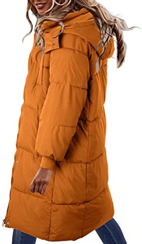 Kulywon памучна јакна Зимска долга должина на коленото Должина на коленото, жени лабава задебелена памук со качулка плус големина долг скијачки палто