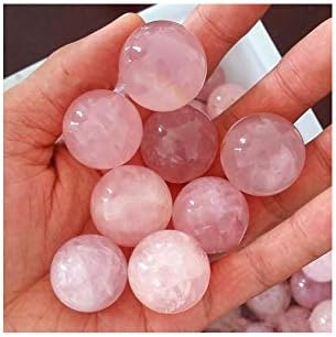 Природна роза кварц лековита кристална сфера топки скапоцени камења со мала големина пакет од 10 за заздравување, реики, декорација на