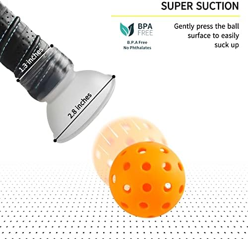 Ретривер за топчести топки од силиконски, додаток за лопатка за пикапчиња за да собере топки од пикбол без да се наведнува, 2 пакувања