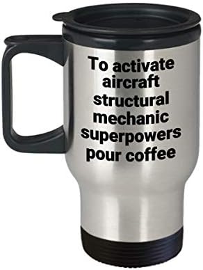Клугла за патувања по структурен механичар на авиони - Смешна саркастична термичка изолирана не'рѓосувачки челик кафе кригла подарок