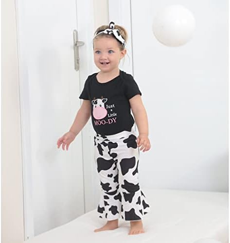 Детгетирајте облека за кравјо девојче крава облека за новороденчиња за девојчиња бебе bellвоно дното на облеката