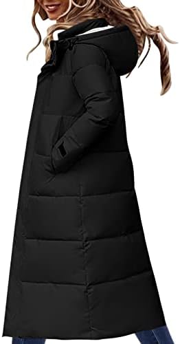 Женска зима задебелена голема јака над коленото тенок долг палто палто палто со појас жени палто