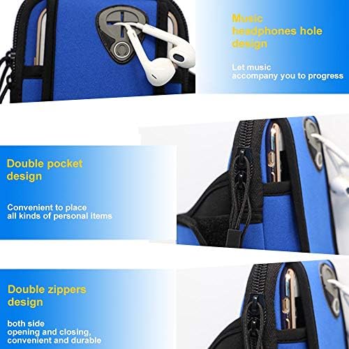 Спортска торба за рака, Zouzt Universal Running Armbands Tephent Tepher Case Case со дупки за дупки за слушалки за iPhone 11 11Pro XS
