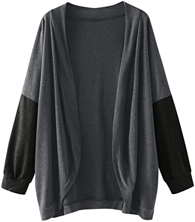 Kyенски плетен кардиган џемпер отворен преден блок во боја со долги ракави, надворешна облека, пад мек тенок палто за блуза,