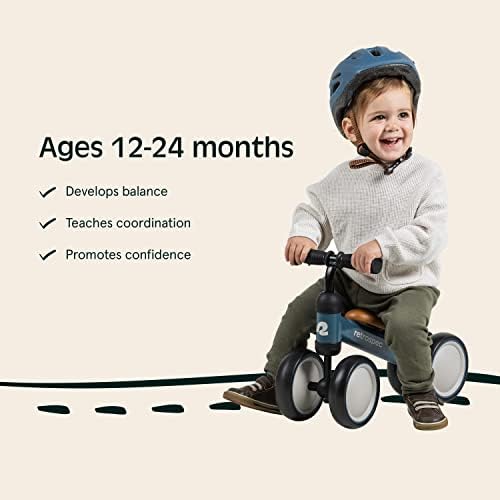Ретроспектива Крикет Бебе Вокер Рамнотежа Велосипед со 4 Тркала За Возраст 12-24 месеци - Дете Велосипед Играчка за 1 Годишниот-Возење