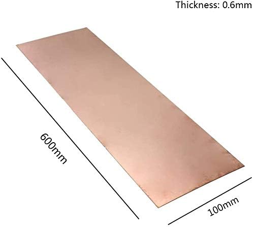 Бакарниот Лим ЈУЕСФЗ 0,5 мм 100мм х 600мм Метал Отсекува Главен Бакарен Лим