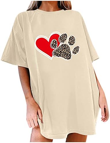 Летна есен врвна кошула за жени со краток ракав удобност боја 2023 облека екипа на екипажот Графичка скромна обична блуза 3Б 3Б