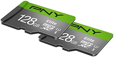 PNY 128gb Елита Класа 10 U1 microSDXC Флеш Мемориска Картичка 2-Пакет-100MB/s, Класа 10, U1, Целосна HD, UHS-I, микро SD