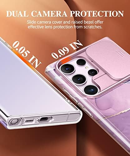 Gviewin Пакет-Компатибилен Со Samsung Galaxy S23 Ултра Со Слајд Капак На Камерата+ Држач За Прстен За Мобилен Телефон